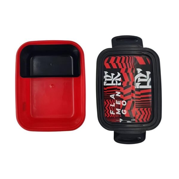 Marmita Infantil Trava E Divisoria Flamengo 850ml Plasutil - Imagem 4