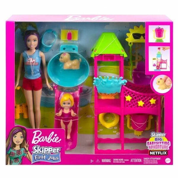 Barbie Parque Aguatico Skipper Baba Com Boneca E Pets Mattel