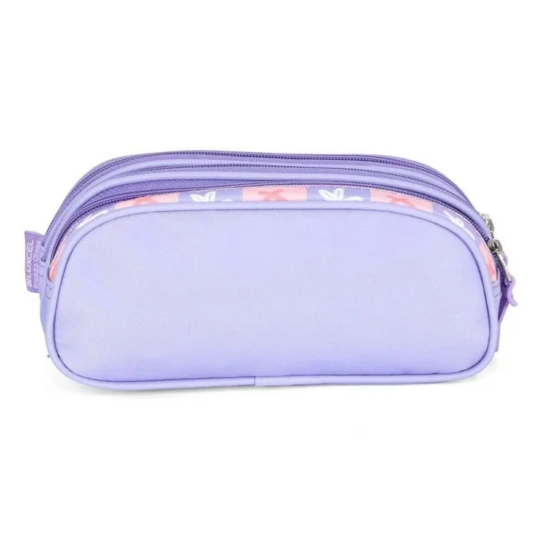 Estojo Escolar Triplo Stitch E Angel Abracados Lilas Luxcel - Imagem 4