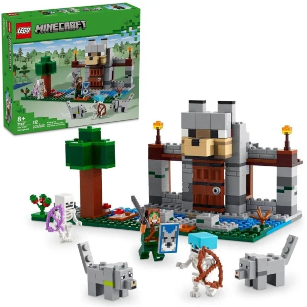 Lego Minecraft A Fortaleza Dos Lobos 312 Pecas 21261