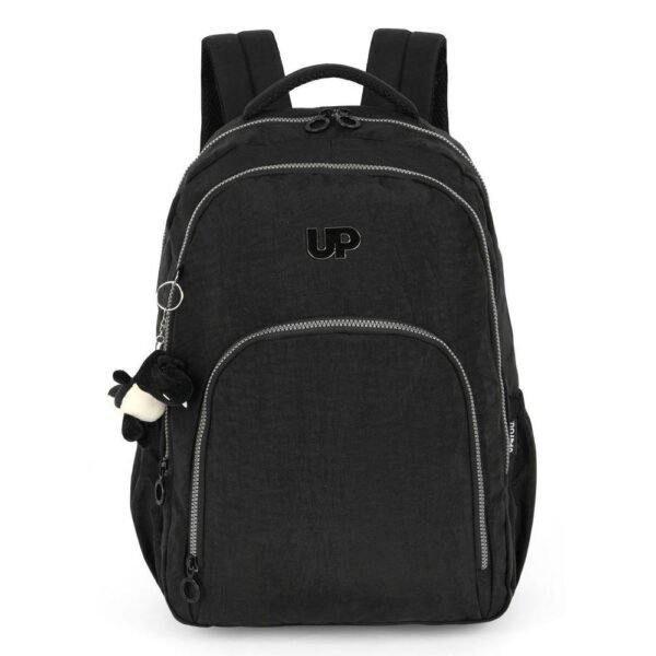 Mochila De Costas UP4YOU Crinkle Chaveiro Dino Preto Luxcel