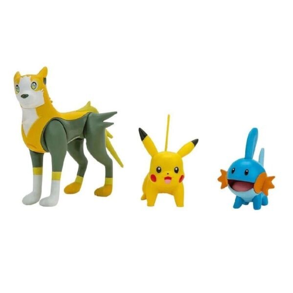 Pokemon 3 Figuras De Acao Pikachu + Mudkip + Boltund Sunny - Image 2