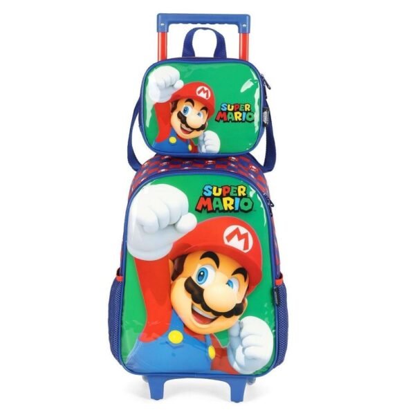 Kit Mochila De Rodinha E Alca Mario Celebra +Lancheira