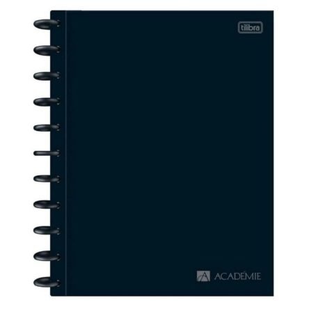 Caderno Colegial Tilidisco Academie Preto 1M 80Folhas