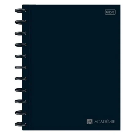 Caderno Colegial Tilidisco Academie Preto 1M 80Folhas