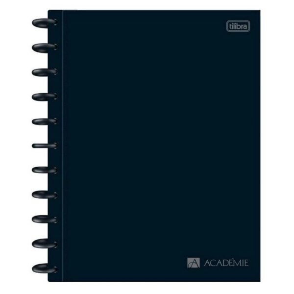 Caderno Colegial Tilidisco Academie Preto 1M 80Folhas
