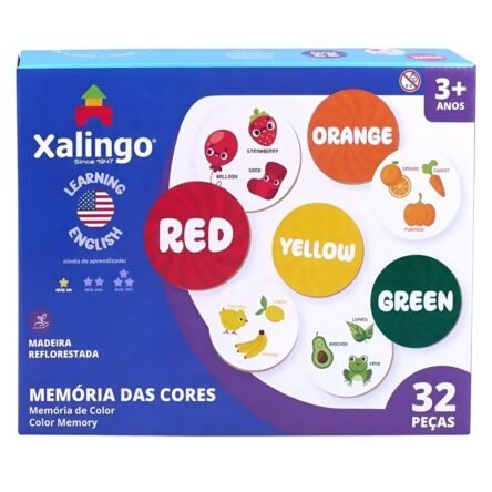 Jogo Da Memoria Das Cores Ingles 32 Pecas +3 Anos Xalingo