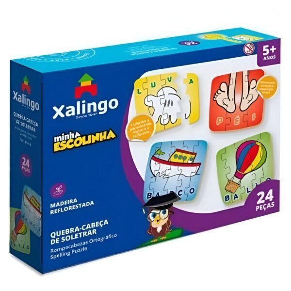 Jogo Educativo Quebra Cabeca Soletrar 24 Pecas Xalingo
