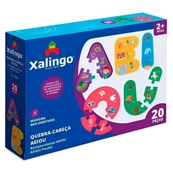 Jogo Educativo Quebra Cabeca AEIOU +2 Anos Xalingo - Imagem 3