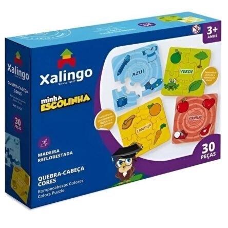 Jogo Educativo Quebra Cabeca Cores Minha Escolinha Xalingo