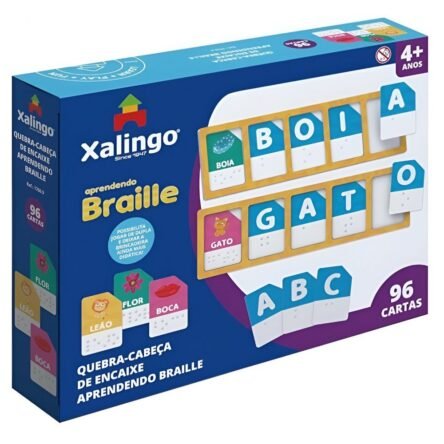 Jogo Quebra Cabeca Encaixe Aprendendo Braile Xalingo