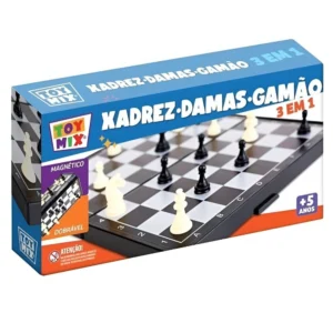Jogo Xadrez Dama E Gamao Magnetico 3 Em 1 Toy Mix