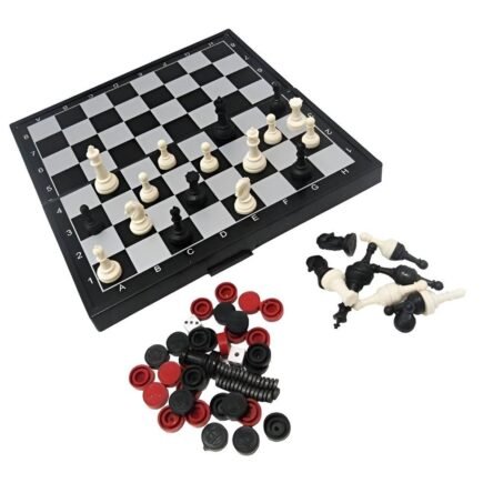 Jogo Xadrez Dama E Gamao Magnetico 3 Em 1 Toy Mix