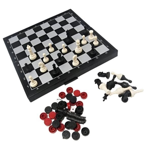 Jogo Xadrez Dama E Gamao Magnetico 3 Em 1 Toy Mix - Imagem 3