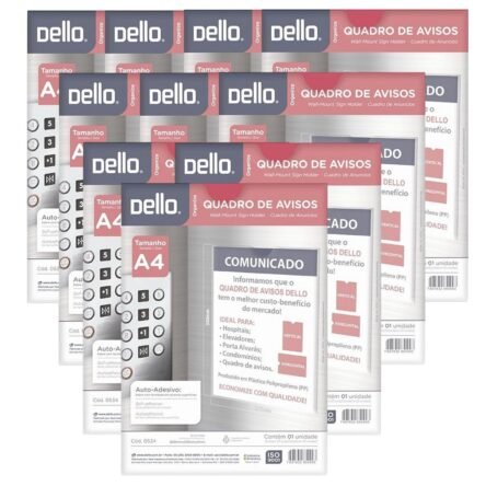 Kit 10 Quadros De Avisos Flexivel Cristal A4 Dello