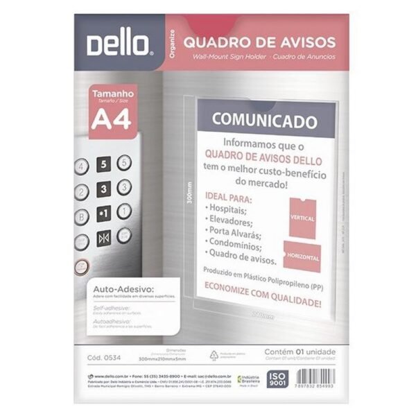 Kit 10 Quadros De Avisos Flexivel Cristal A4 Dello - Imagem 2
