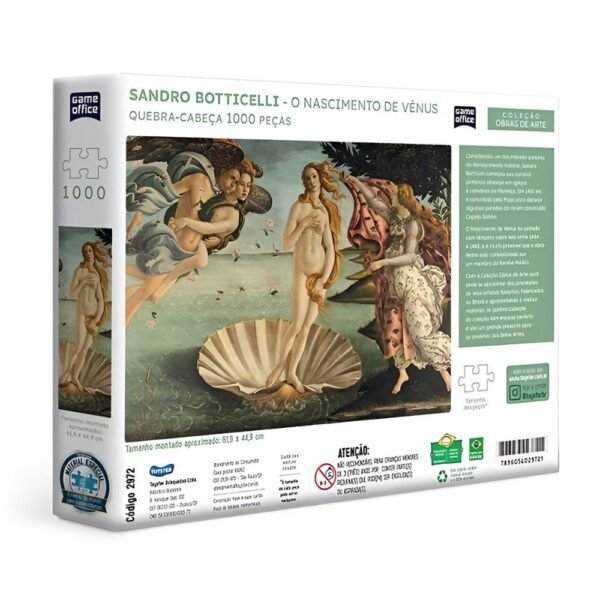 Quebra Cabeca Sandro Botticelli Nascimento De Venus 1000Pcs - Imagem 2