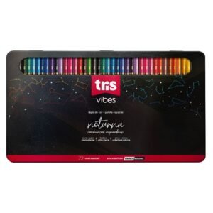 Lapis De Cor Tris Vibes 72 Cores Noturno Com Lata
