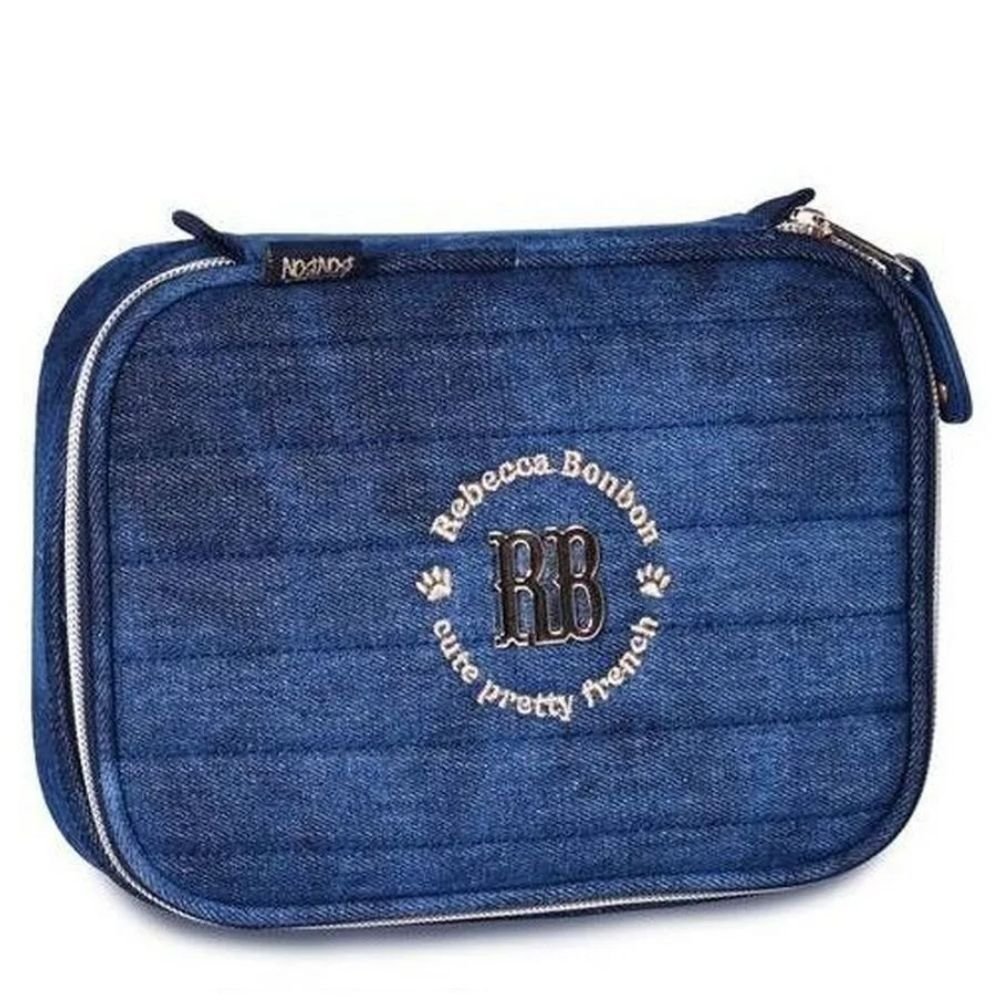Estojo Box Escolar Rebecca Bonbon Vintage Jeans RB24064