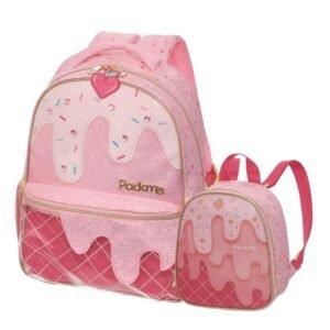 Kit Mochila De Costas Infantil Packme Gelato Rosa+Lancheira