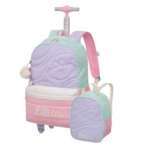 Kit Mochila De Rodinha E Alca Lilica LovIt Creamy +Lancheira