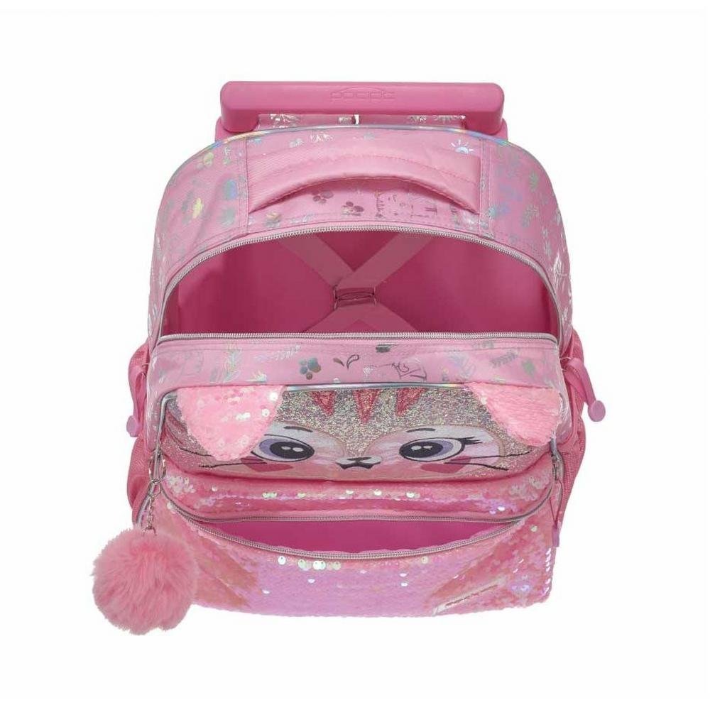 Kit Mochila De Rodinha E Alca Pack Me Kitten +Lancheira - Imagem 4