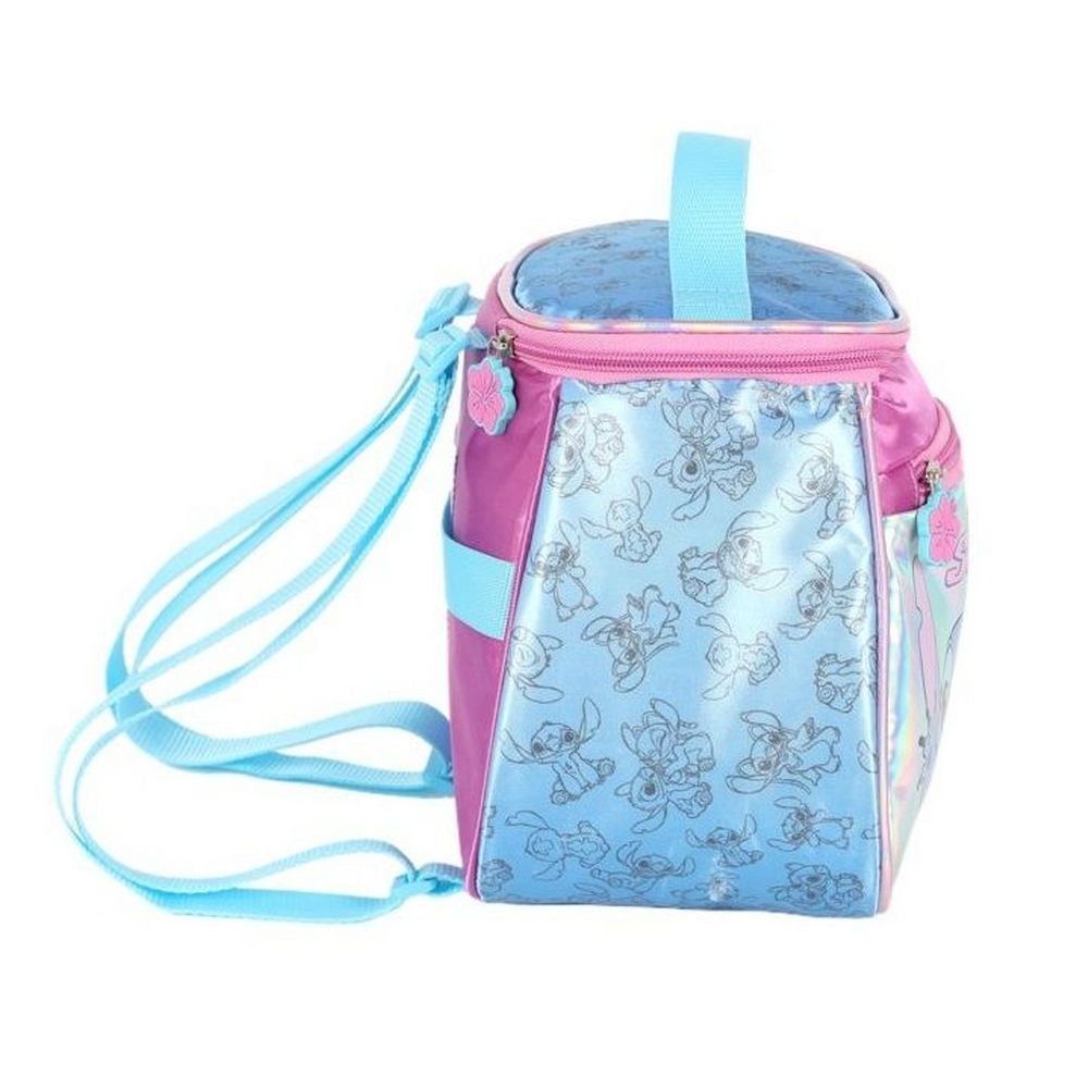 Kit Mochila De Rodinha E Alca Stitch Rainbow Roxo +Lancheira - Imagem 9