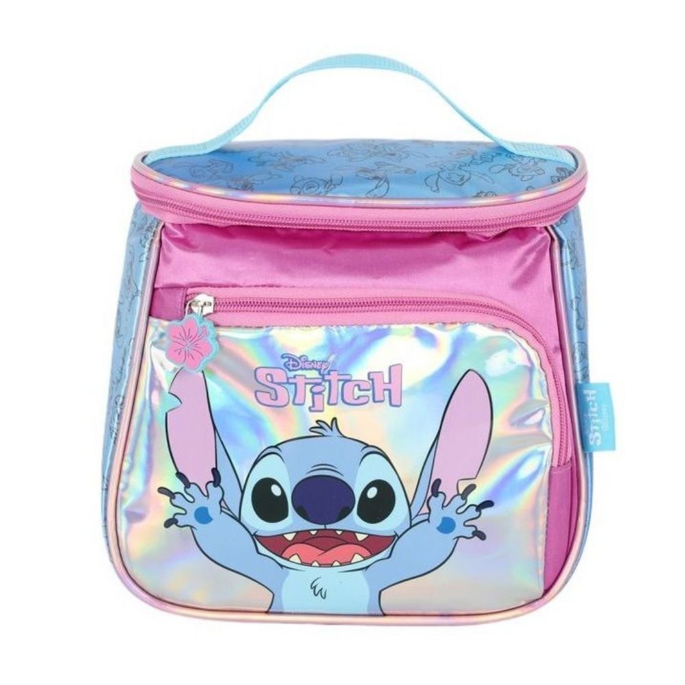 Kit Mochila De Rodinha E Alca Stitch Rainbow Roxo +Lancheira - Imagem 7