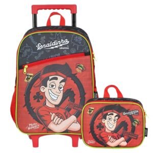 Kit Mochila De Rodinha Enaldinho Bizarro Vermelho +Lancheira