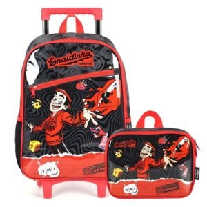 Kit Mochila De Rodinha Enaldinho Cause Preto +Lancheira