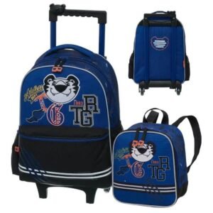 Kit Mochila De Rodinha Infantil Tigor Varsity +Lancheira