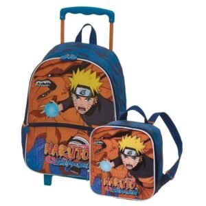 Kit Mochila De Rodinha Naruto Kurama +Lancheira Pacific