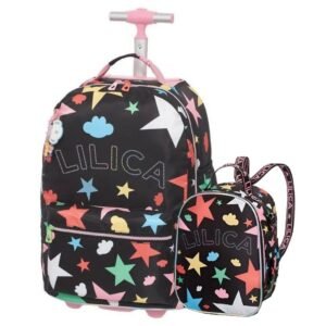 Kit Mochila De Rodinha Tubo Lilica Lovit Prisma +Lancheira