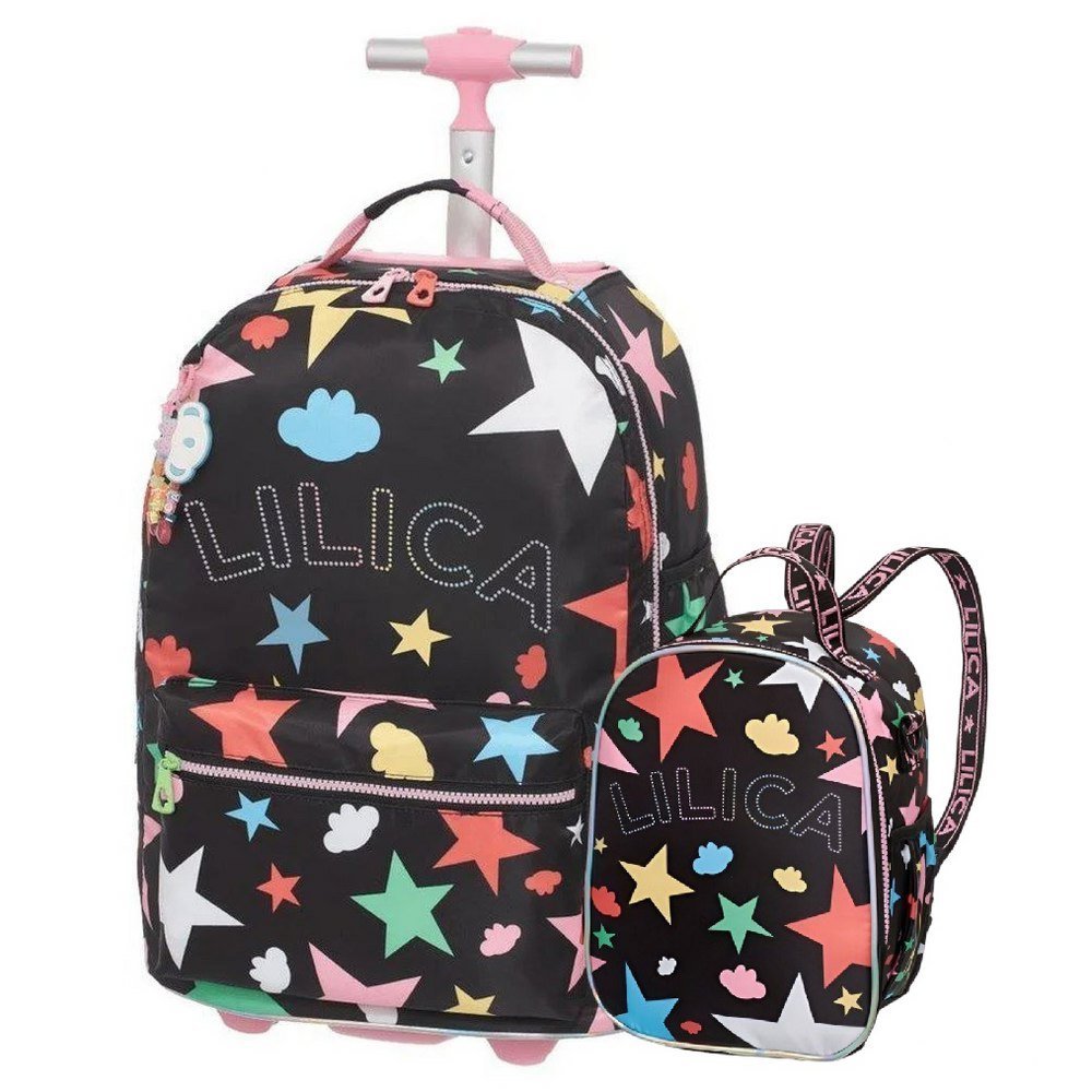Kit Mochila De Rodinha Tubo Lilica Lovit Prisma +Lancheira