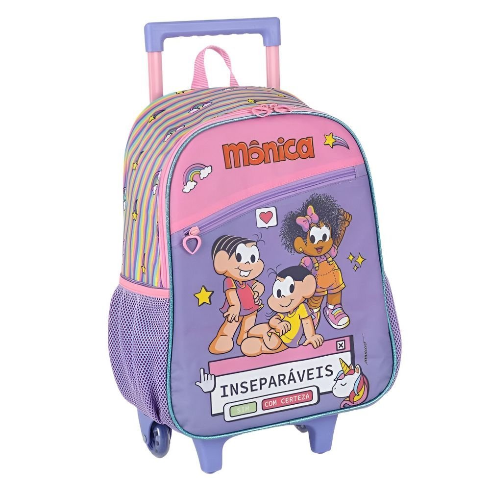 Kit Mochila De Rodinha Turma Da Monica Amigas +Lancheira - Imagem 3