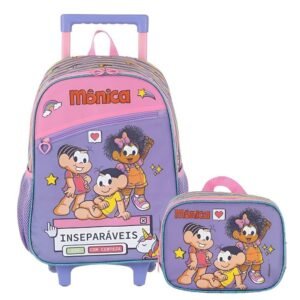 Kit Mochila De Rodinha Turma Da Monica Amigas +Lancheira