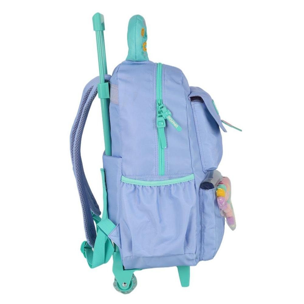 Kit Mochila De Rodinha UP4YOU Bolinha Pompom Lilas+Lancheira - Imagem 5