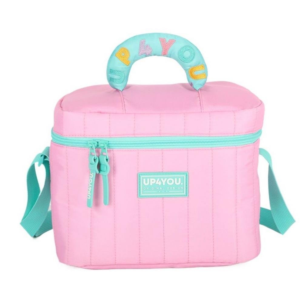 Kit Mochila De Rodinha UP4YOU Bolinhas Pompom Rosa+Lancheira - Imagem 7