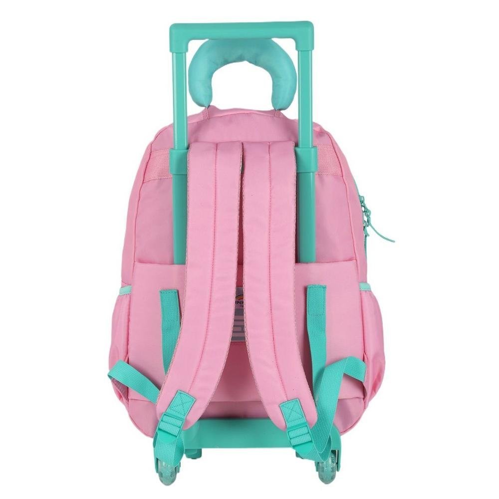 Kit Mochila De Rodinha UP4YOU Bolinhas Pompom Rosa+Lancheira - Imagem 6