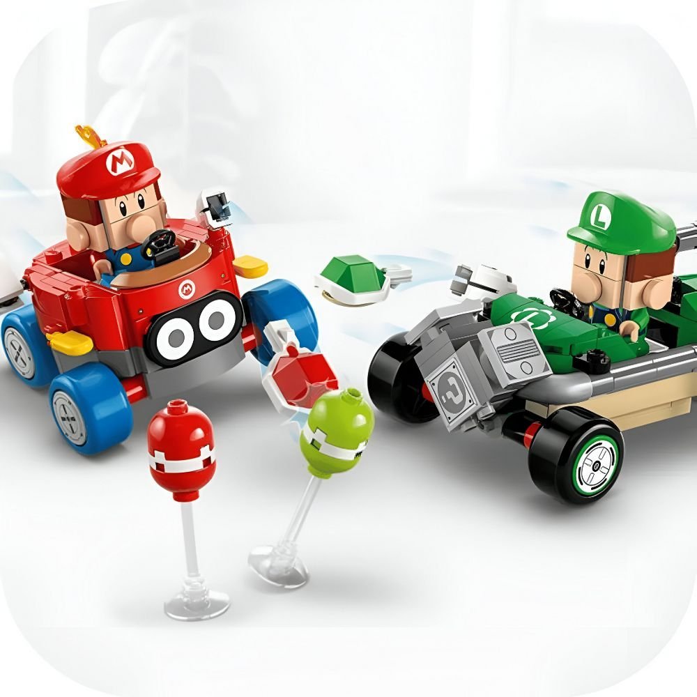 Lego Super Mario Kart Mario Bebe Contra Luigi Bebe 72034 - Imagem 7