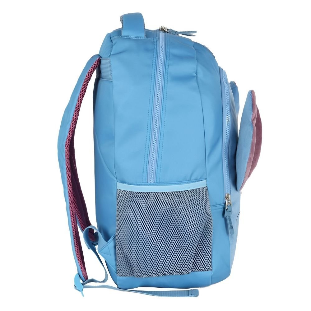 Mochila De Costas Infantil Stitch Peluciada Azul Luxcel - Imagem 4