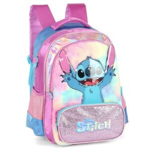 Mochila De Costas Infantil Stitch Rainbow Roxo Luxcel