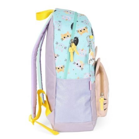 Mochila De Costas Infantil UP4YOU Gatinhas Verde Luxcel