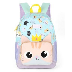 Mochila De Costas Infantil UP4YOU Gatinhas Verde Luxcel