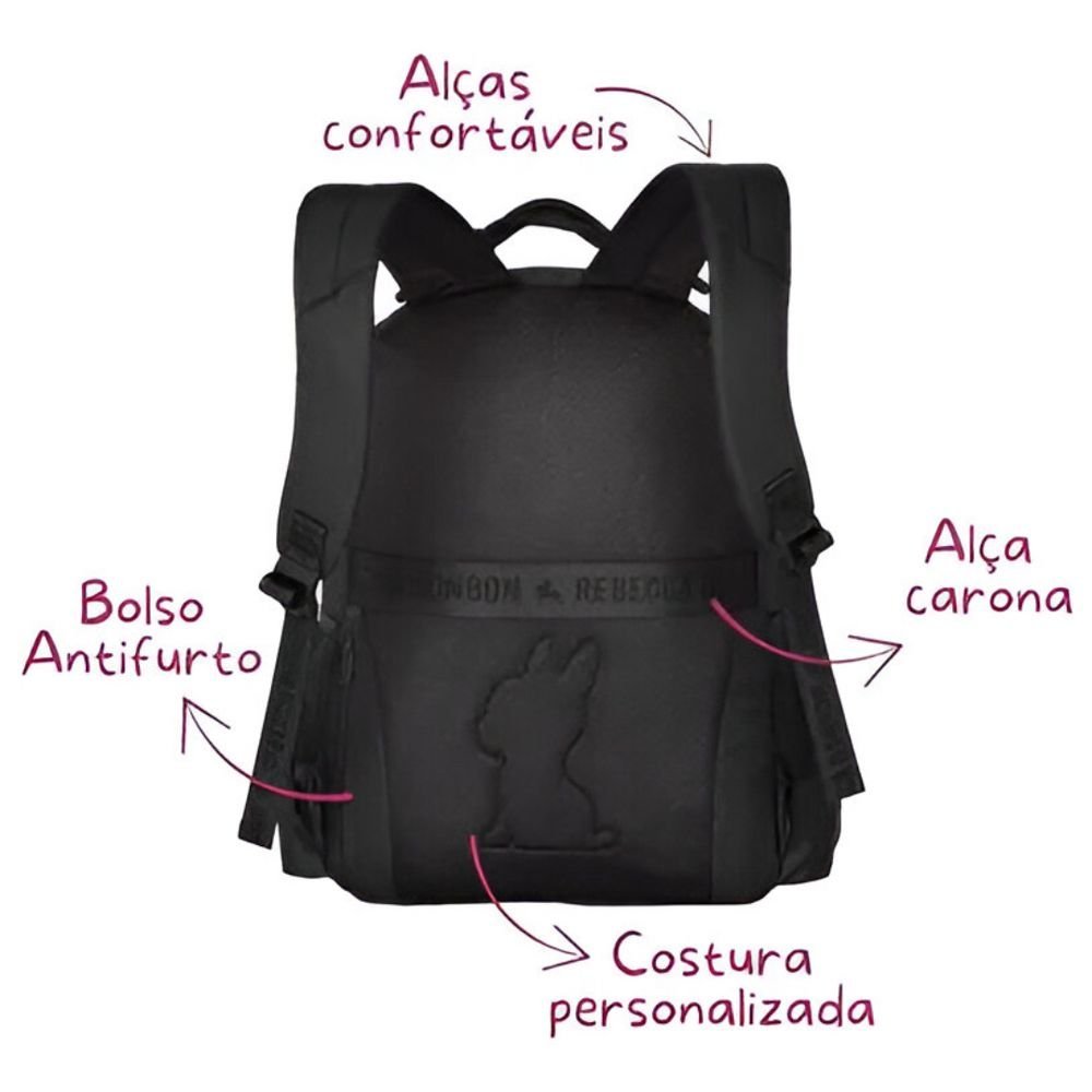 Mochila De Costas Rebecca Bonbon Beaded Fun Preta RB27426 - Imagem 4