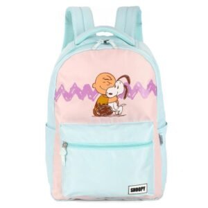 Mochila De Costas Snoopy E Charlie Brown Azul Pastel Luxcel