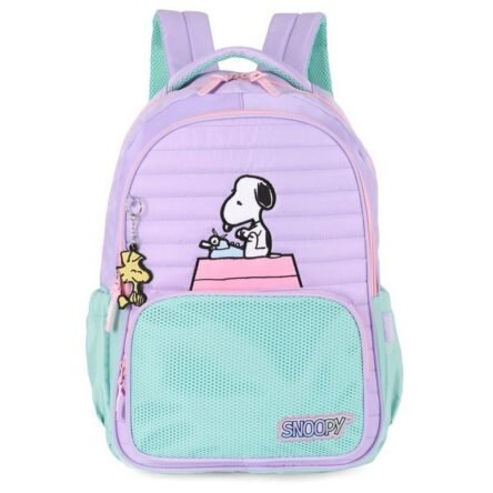 Mochila De Costas Snoopy Screen Roxo E Verde Luxcel