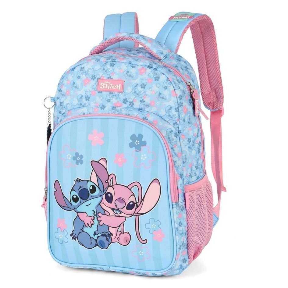 Mochila De Costa Infantil Escolar Stitch Angel Flower Luxcel - Imagem 2