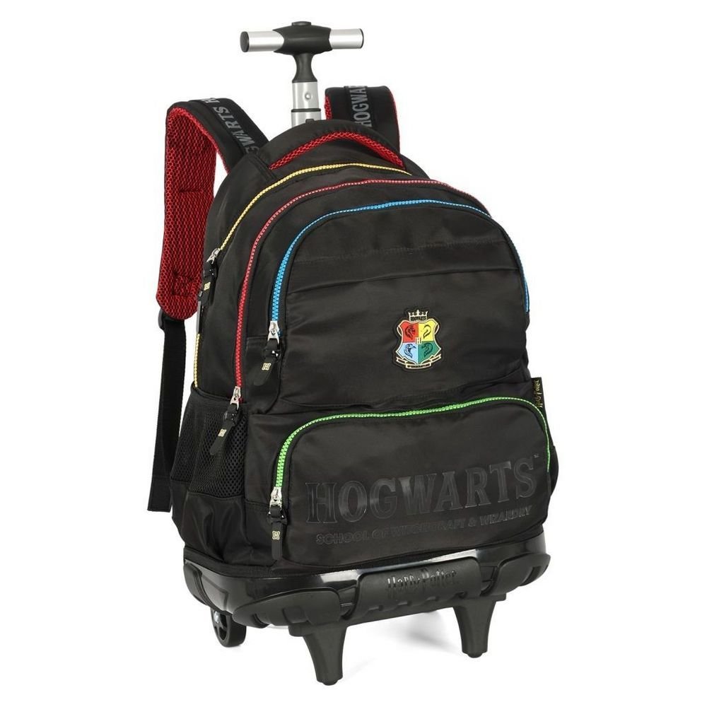 Mochila De Rodinha E Alca Harry Potter Hogwarts Preto Luxcel - Imagem 3