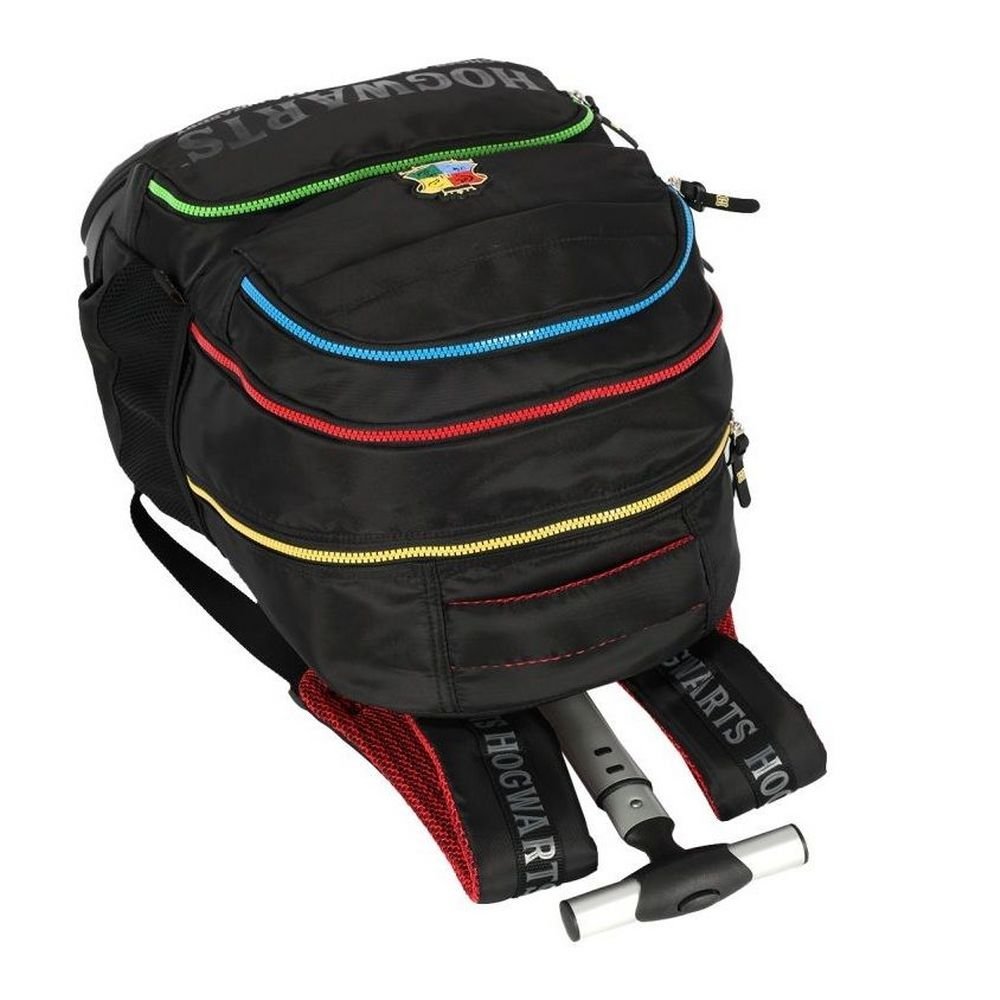 Mochila De Rodinha E Alca Harry Potter Hogwarts Preto Luxcel - Imagem 5